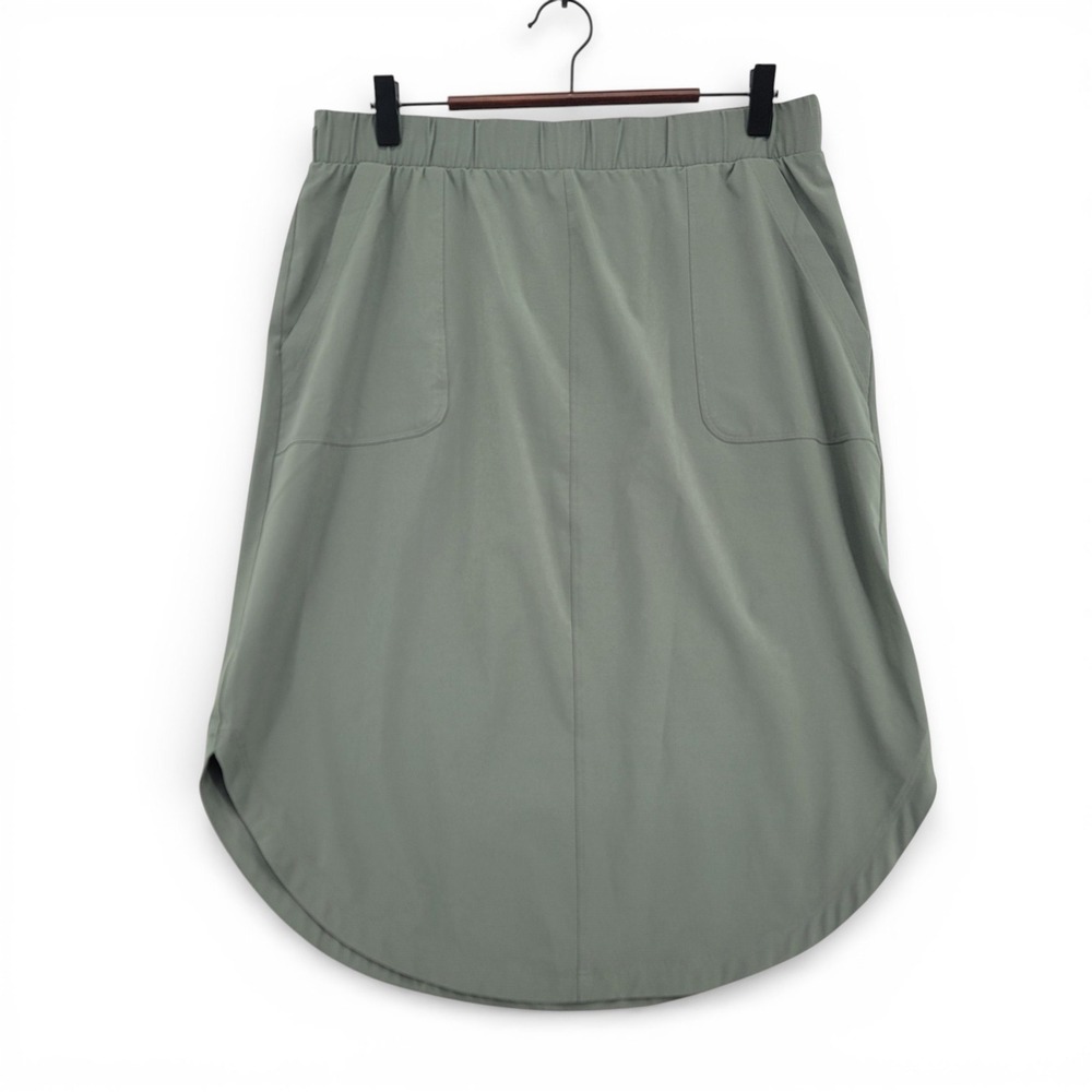 T by Talbots Womens Small Pull On Skirt Polyester Spandex Sage Green‎